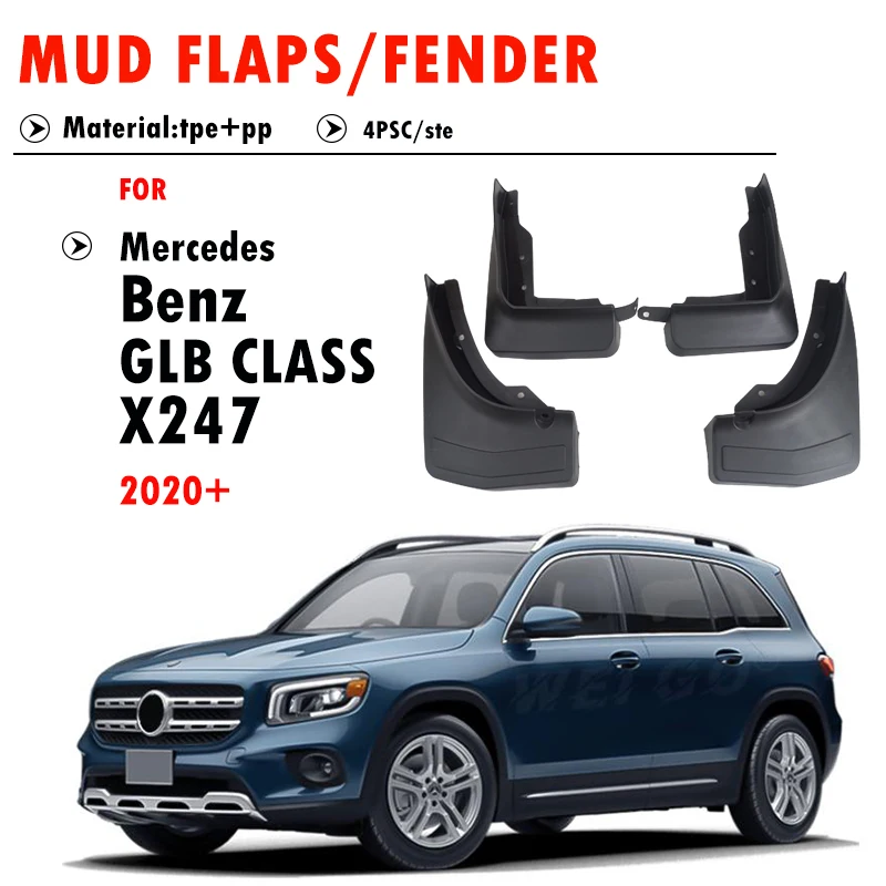 For Mercedes Benz GLB Class X247 Mudguard Fender Mud Flap Guards splash Mudflaps Car Accessories 4pcs 2020 2021 2022 2023 2024+
For Mercedes Benz GLB Class X247 Mudguard Fender Mud Flap Guards splash Mudflaps Car Accessories 4pcs 2020 2021 2022 2023 2024+