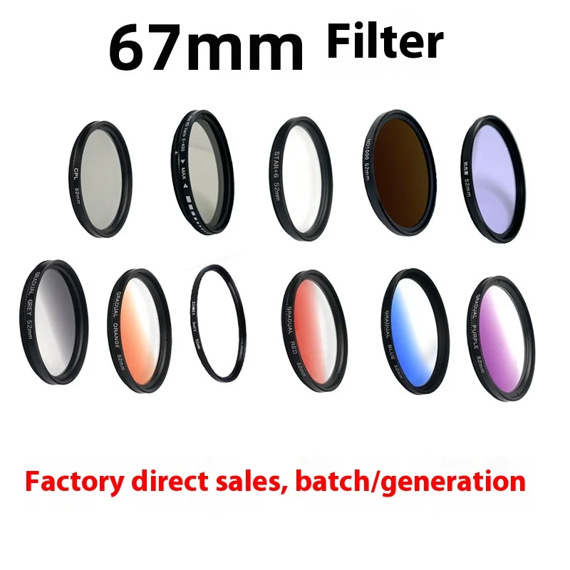 67mm Filter CPL Polarizer ND Filter White Soft Lens Black Soft Focus Starlight Lens Gold Brushed Blue Brushed Blue 13U Filter
67mm Filter CPL Polarizer ND Filter White Soft Lens Black Soft Focus Starlight Lens Gold Brushed Blue Brushed Blue 13U Filter
