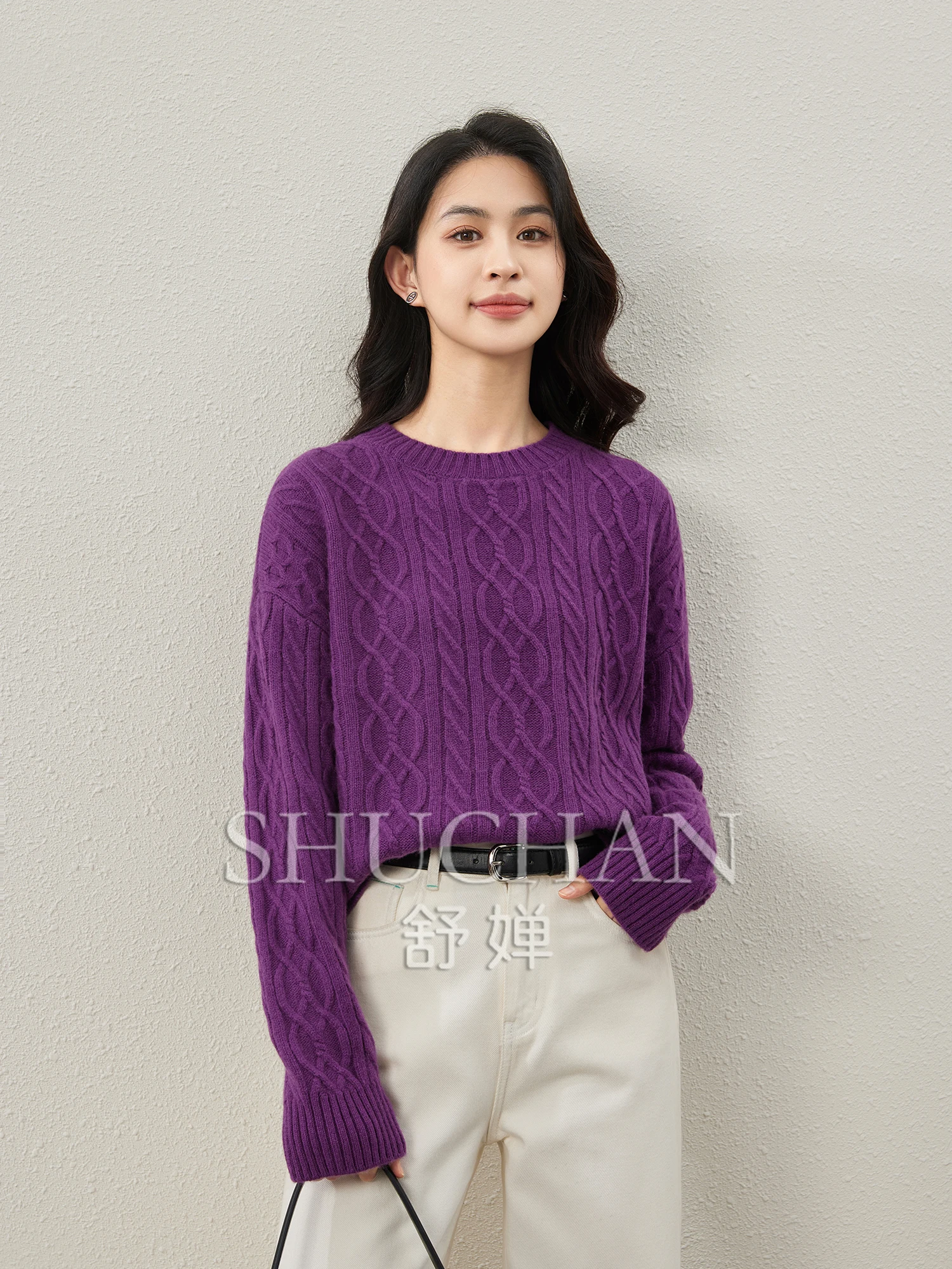 Crew Neck Knitted Sweater Women 100% Wool Sueters De Mujer Long Sleeve Top Korean Fashion Pullover Sweaters
Crew Neck Knitted Sweater Women 100% Wool Sueters De Mujer Long Sleeve Top Korean Fashion Pullover Sweaters