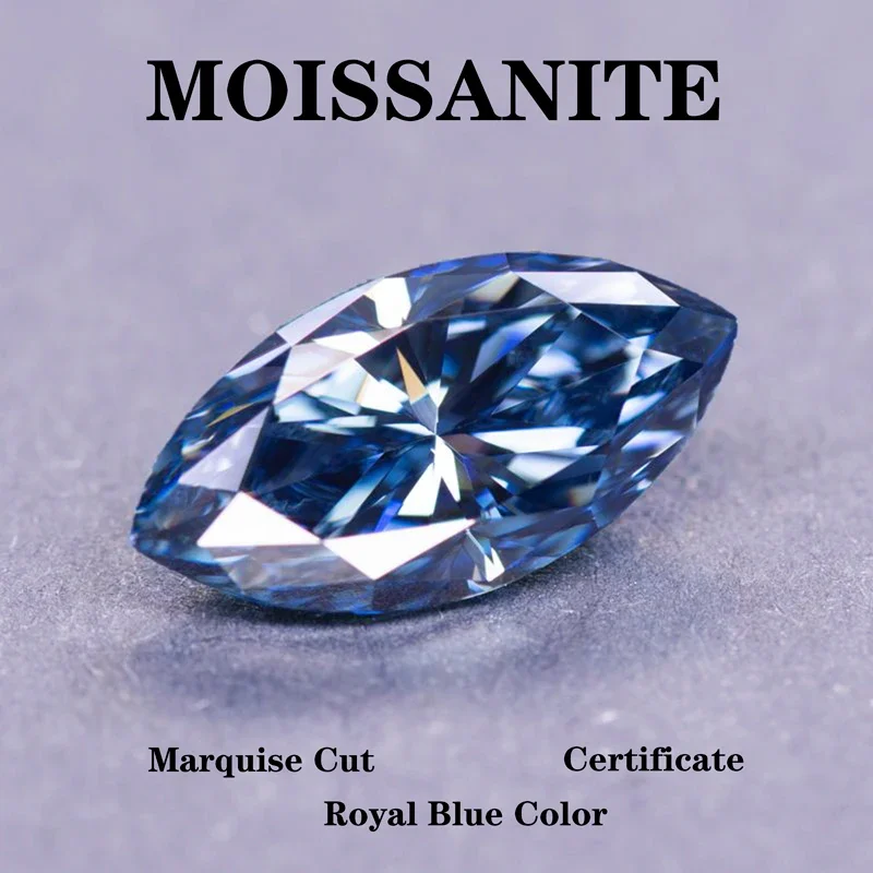 Moissanite Stone Marquise Shape Natural Royal Blue Color Charms DIY Ring Necklace Earrings Main Materials with Certificate
Moissanite Stone Marquise Shape Natural Royal Blue Color Charms DIY Ring Necklace Earrings Main Materials with Certificate