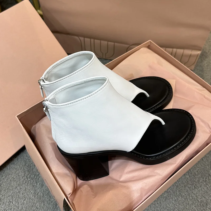 New Retro Sexy Heels Ankle Boots For Women Flip-Flops Summer thick with Boots Runway Shoes Leather Short Boots Female Sandals
New Retro Sexy Heels Ankle Boots For Women Flip-Flops Summer thick with Boots Runway Shoes Leather Short Boots Female Sandals