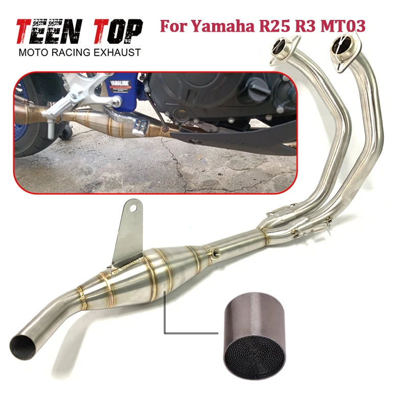 Motorcycle Exhaust Header For Yamaha R3 MT03 R25 Exhaust Front Link Pipe MT-03 Exhaust Pipe Connect OEM Size Escape Moto Muffler
Motorcycle Exhaust Header For Yamaha R3 MT03 R25 Exhaust Front Link Pipe MT-03 Exhaust Pipe Connect OEM Size Escape Moto Muffler