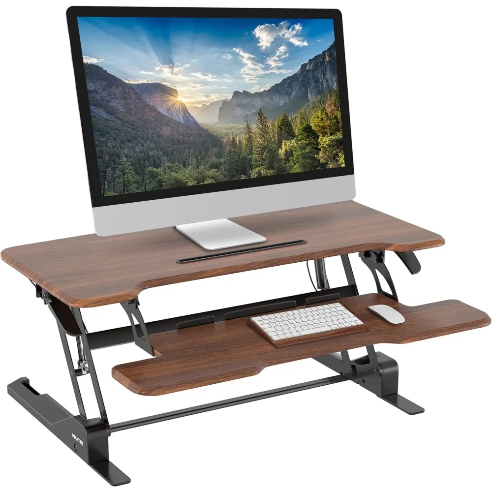 Mount-It! Standing Desk Converter 38” Wide, Stand Up Desk Riser is Height Adjustable to 16.9", Use with 2 Monitors, Laptop, Keyb
Mount-It! Standing Desk Converter 38” Wide, Stand Up Desk Riser is Height Adjustable to 16.9", Use with 2 Monitors, Laptop, Keyb