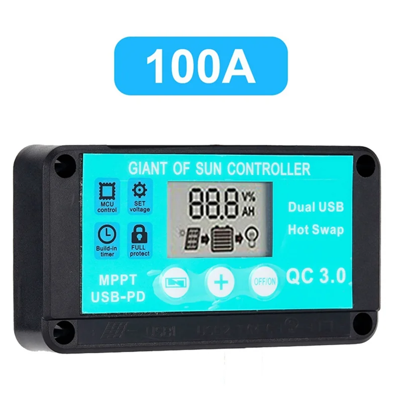 MPPT Solar Charge Controller 100A Multiple Protection Solar Regulator LCD Screen Fast Charging 3.0 Battery Charger Easy To Use
MPPT Solar Charge Controller 100A Multiple Protection Solar Regulator LCD Screen Fast Charging 3.0 Battery Charger Easy To Use