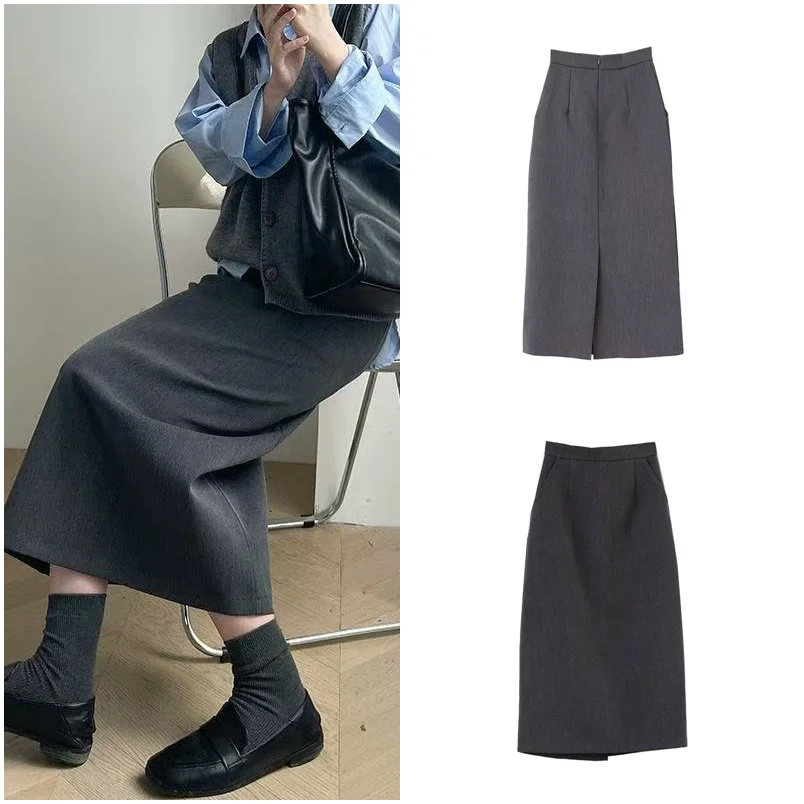 High Quality Hot Temperament Girls Sweater Coat Skirts Autumn and Winter 2025 New Gray Back Slit Suit Skirt Skirt Midi Skirt
High Quality Hot Temperament Girls Sweater Coat Skirts Autumn and Winter 2025 New Gray Back Slit Suit Skirt Skirt Midi Skirt