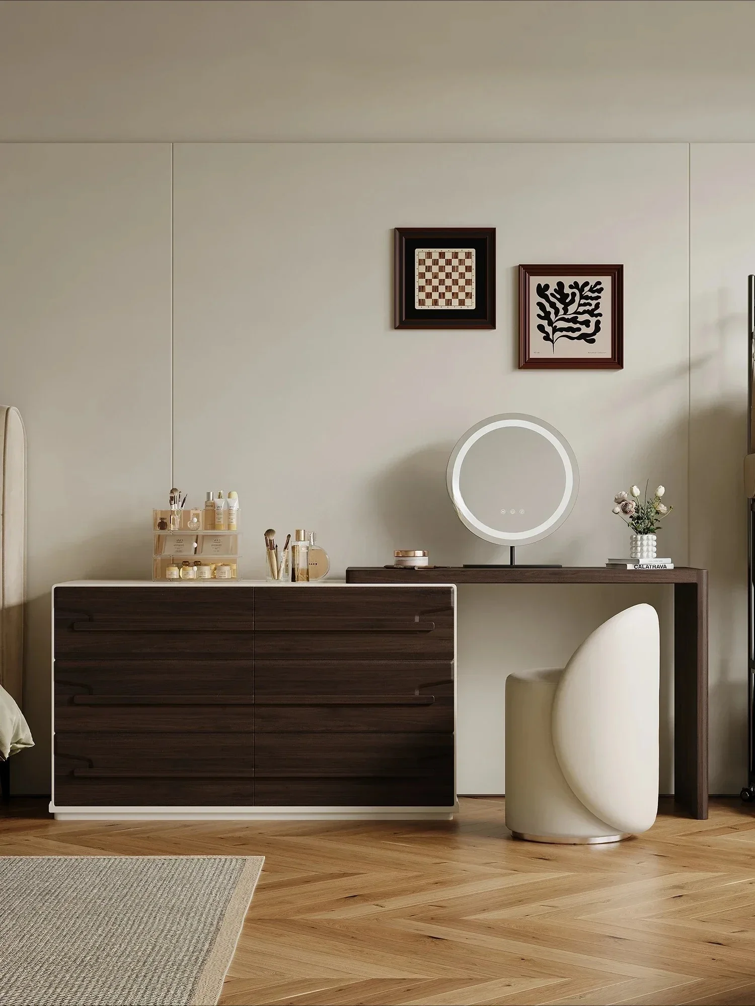 Medieval solid wood six-chest cabinet dresser integrated walnut retractable cosmetic table large-capacity storage
Medieval solid wood six-chest cabinet dresser integrated walnut retractable cosmetic table large-capacity storage