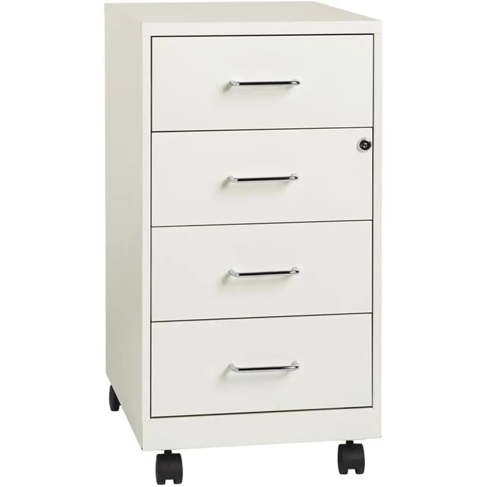 4-Drawer Metal Cabinet in Pearl White, 26.7H x 14.25W x 18D, Locking Top Drawers, Smooth Glide Suspension, Ideal for Compact Sto
4-Drawer Metal Cabinet in Pearl White, 26.7H x 14.25W x 18D, Locking Top Drawers, Smooth Glide Suspension, Ideal for Compact Sto