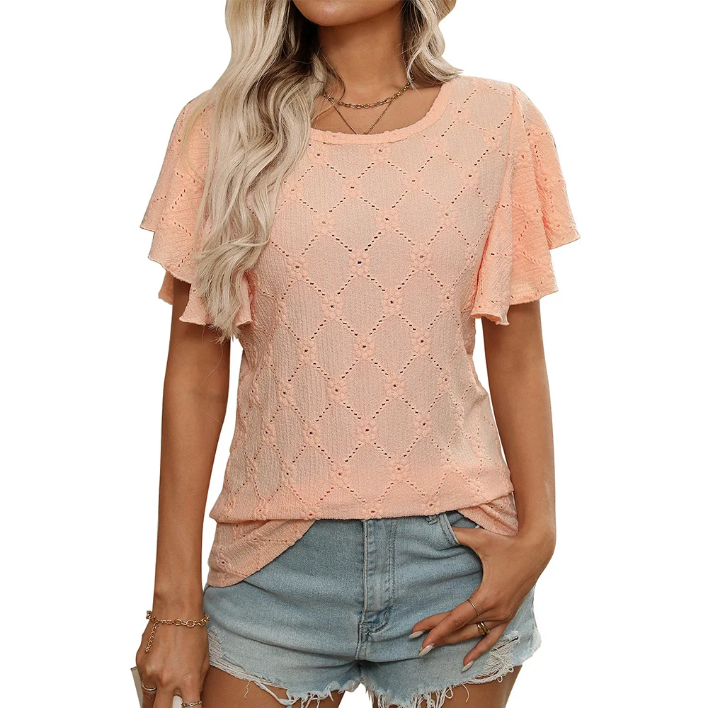 2025 New Summer Casual Round Neck Butterfly Short Sleeve T-shirts Women Fashion Hollow Out Jacquard Knitting Tees Tops
2025 New Summer Casual Round Neck Butterfly Short Sleeve T-shirts Women Fashion Hollow Out Jacquard Knitting Tees Tops