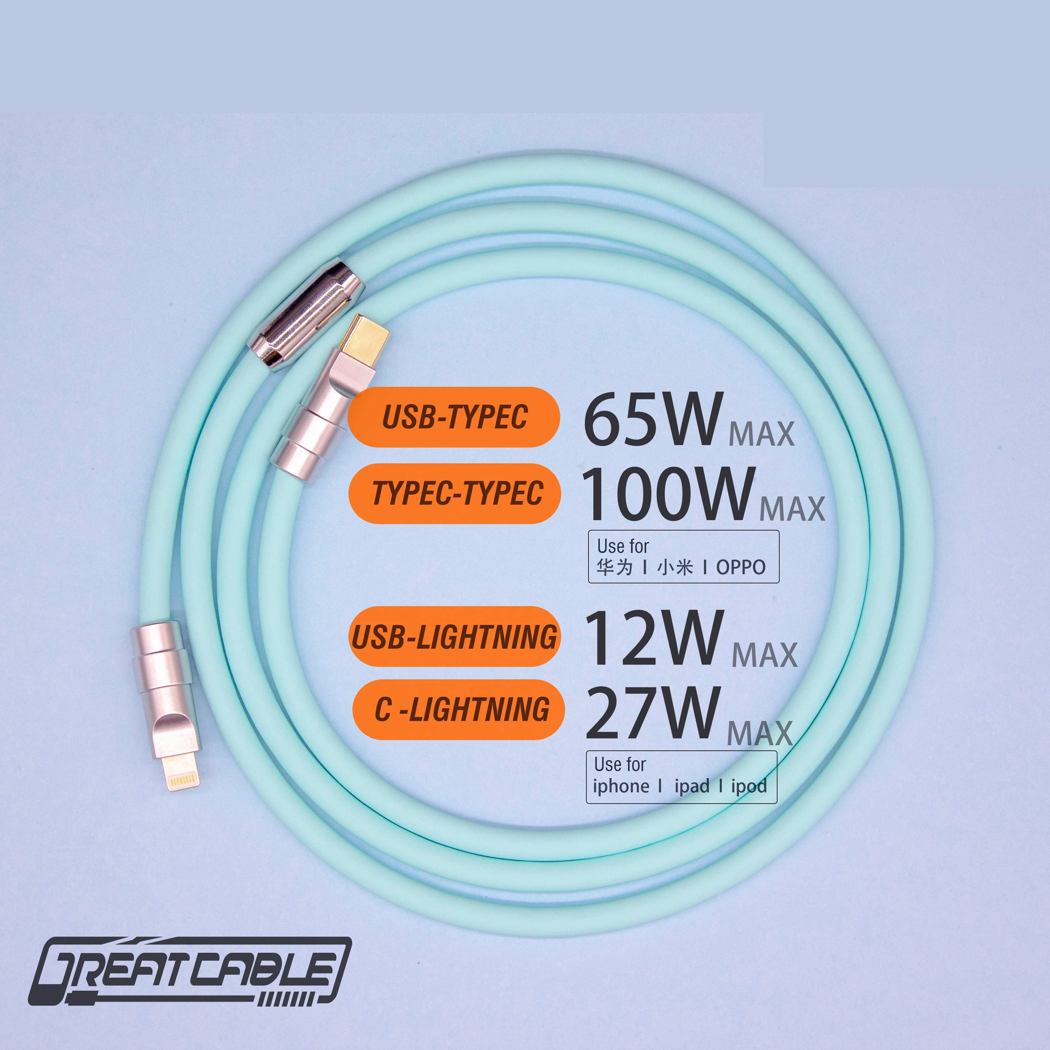 GC Manual Apple Android Phone IPhone Data Cable 65W Fast Charging Lightning Typec Silicone Liquid
GC Manual Apple Android Phone IPhone Data Cable 65W Fast Charging Lightning Typec Silicone Liquid