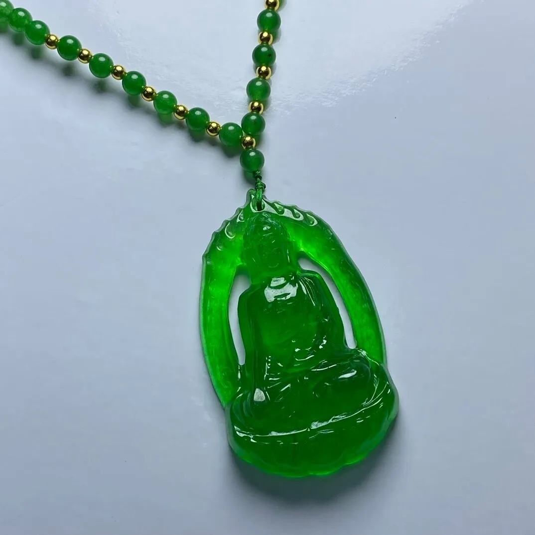 Certified Natural High Ice Green Jade Jadeite Carved Guanyin Pendant & Necklaces Buddha Statue
Certified Natural High Ice Green Jade Jadeite Carved Guanyin Pendant & Necklaces Buddha Statue