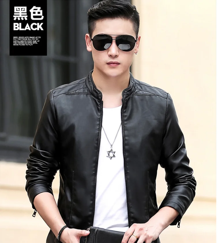 Men's Jackets Trendy Windproof Coat Streetwear Fashion Solid Stand Collar Outwear Solid Color Casual Motorcycle Leather Jacket
Men's Jackets Trendy Windproof Coat Streetwear Fashion Solid Stand Collar Outwear Solid Color Casual Motorcycle Leather Jacket