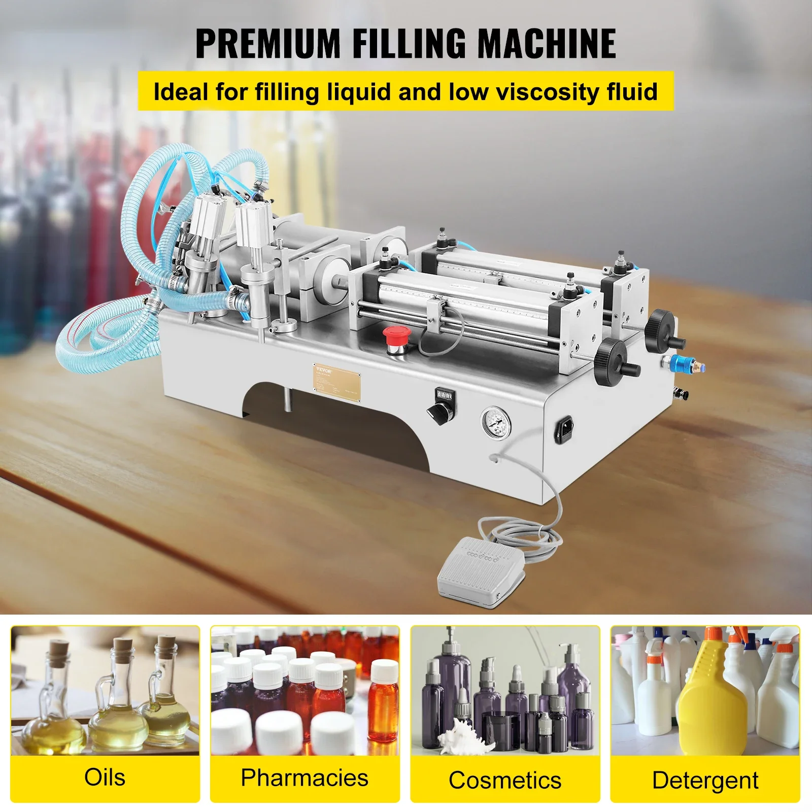 100-1000ML Pneumatic LiquidFilling Machine With DoubleNozzles Commercial Automatic BottleFiller For Oil Cosmetic Drinks
100-1000ML Pneumatic LiquidFilling Machine With DoubleNozzles Commercial Automatic BottleFiller For Oil Cosmetic Drinks