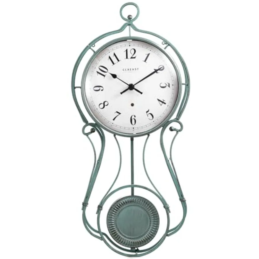 20 Inch Metal Pendulum Wall Clock Battery Operated, Large Schoolhouse Wall Clocks for Living Room Decor, Antique Aged Teal Gree
20 Inch Metal Pendulum Wall Clock Battery Operated, Large Schoolhouse Wall Clocks for Living Room Decor, Antique Aged Teal Gree