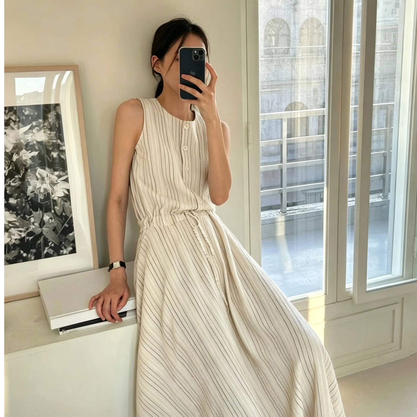 Simple Stripe Korean Style Midi Dress Skirt Single Piece Regular Fit Casual Wear Spring Autumn Winter School Street Outdoor
Simple Stripe Korean Style Midi Dress Skirt Single Piece Regular Fit Casual Wear Spring Autumn Winter School Street Outdoor