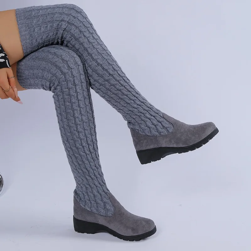 Winter Boots Women Over Boots Wool Thin Boots Knitted Versatile 2025 Stretch
Winter Boots Women Over Boots Wool Thin Boots Knitted Versatile 2025 Stretch