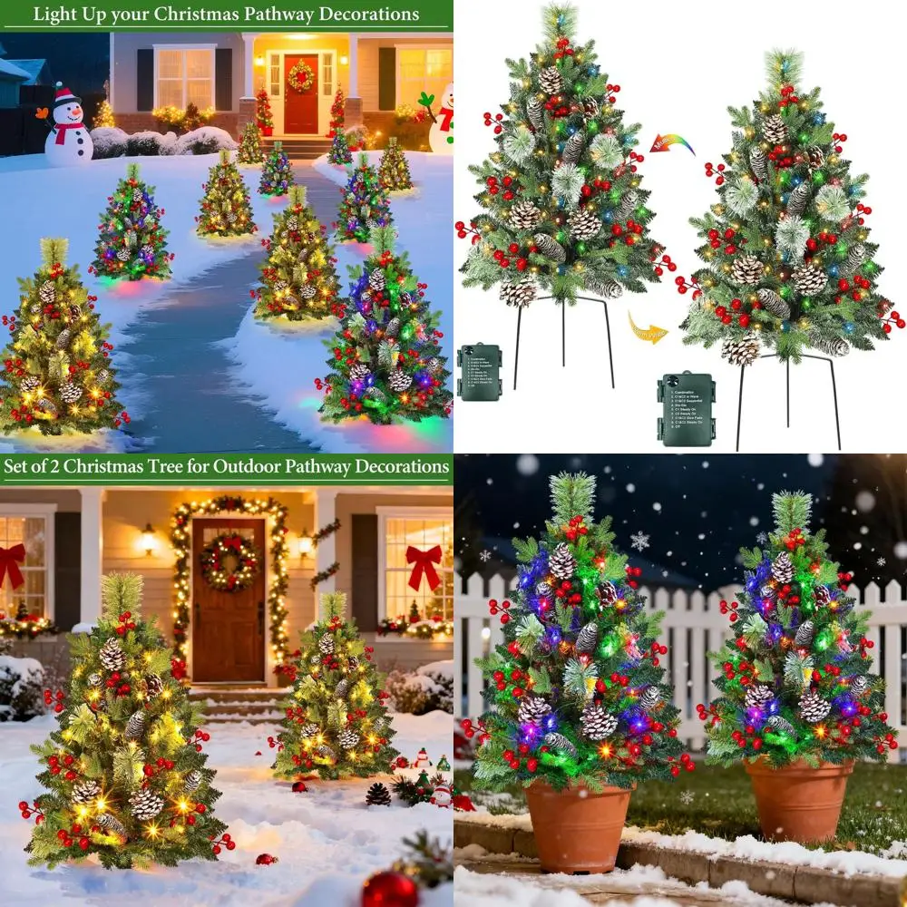 Outdoor Christmas Tree Urn Fillers with 50 LED Lights, 8 Modes, Timer, 230 Branches, Pinecones, Berries, Battery Operated Yard D
Outdoor Christmas Tree Urn Fillers with 50 LED Lights, 8 Modes, Timer, 230 Branches, Pinecones, Berries, Battery Operated Yard D