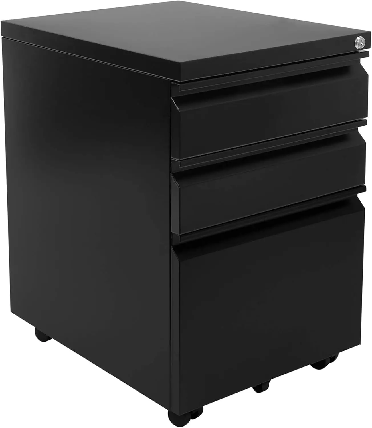 Heavy-Duty Steel Rolling File Cabinet with Lock, 3 Drawer, Under Desk, Black
Heavy-Duty Steel Rolling File Cabinet with Lock, 3 Drawer, Under Desk, Black