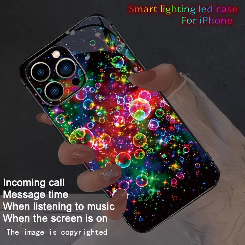 Colorful Bubbles Romantic Smart Voice-Control Light Phone Case For iPhone Air 17 16 15 14 13 12 11 Pro Max Plus Luminous Cover
Colorful Bubbles Romantic Smart Voice-Control Light Phone Case For iPhone Air 17 16 15 14 13 12 11 Pro Max Plus Luminous Cover
