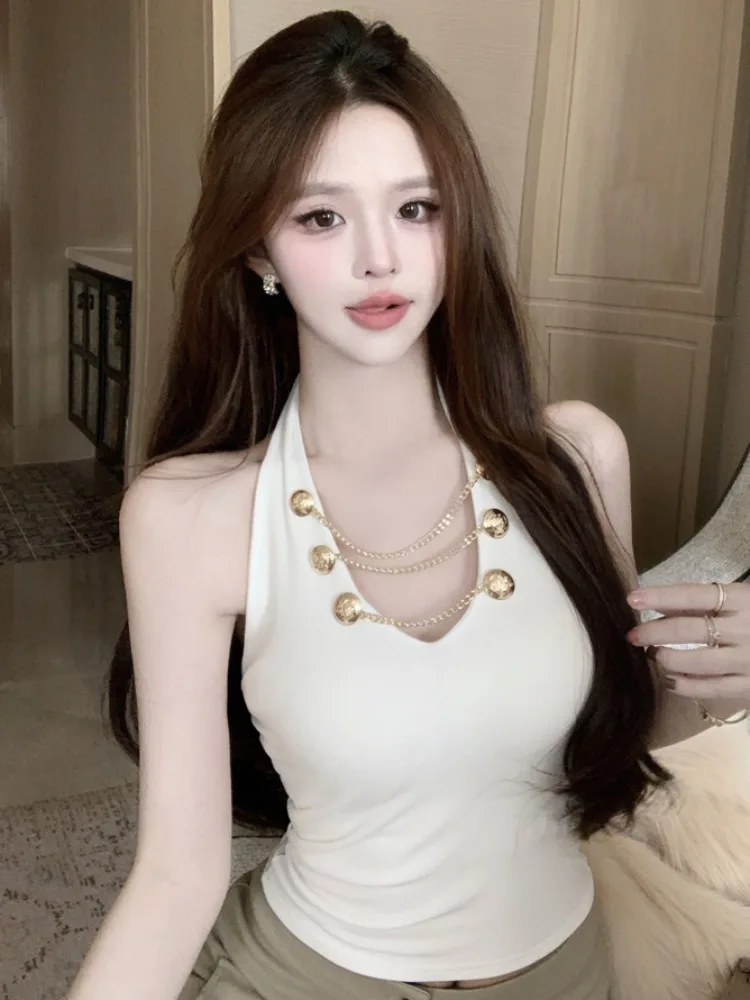 Pure Desire Style Versatile V-Neck Halter Vest Women's Summer Slim Fit Inner And Outer Wear Short Beautiful Top
Pure Desire Style Versatile V-Neck Halter Vest Women's Summer Slim Fit Inner And Outer Wear Short Beautiful Top
