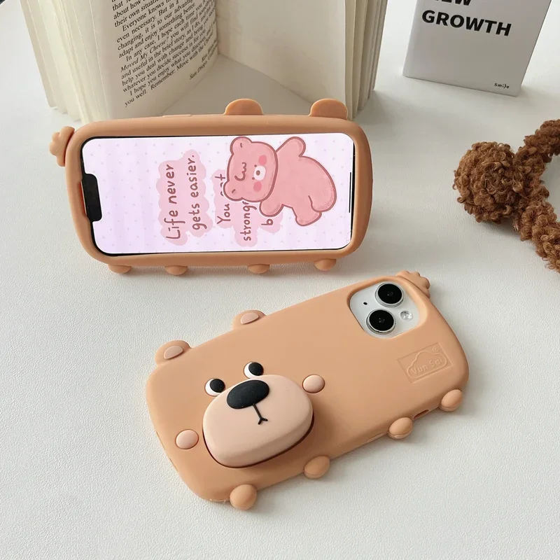 2025 New 3D Cartoon Bear Stand Holder Silicone Phone Case for Apple iPhone 16 15 14 13 12 Pro Max Soft Protective Cover
2025 New 3D Cartoon Bear Stand Holder Silicone Phone Case for Apple iPhone 16 15 14 13 12 Pro Max Soft Protective Cover