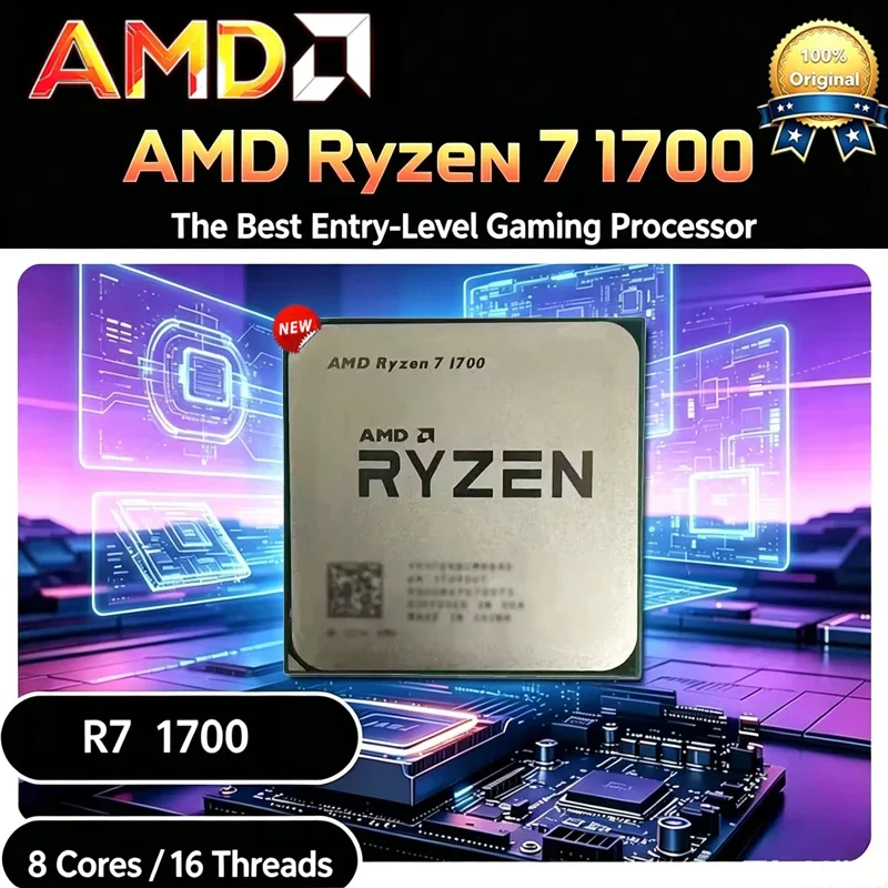 AMD Ryzen 7 1700 R7 1700 3.0 GHz 8-Core 16-Thread CPU Processor 65W YD1700BBM88AE Socket AM4 CPU Without Package Loose Pie
AMD Ryzen 7 1700 R7 1700 3.0 GHz 8-Core 16-Thread CPU Processor 65W YD1700BBM88AE Socket AM4 CPU Without Package Loose Pie