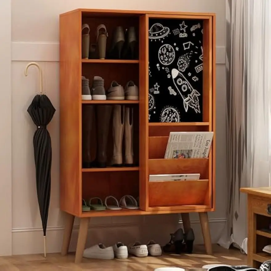 Shoe Cabinet with Doors, Bookshelf with Blackboard Large Bookcase with Doors, Retro Bookshelf Storage Shelves, Free Standing
Shoe Cabinet with Doors, Bookshelf with Blackboard Large Bookcase with Doors, Retro Bookshelf Storage Shelves, Free Standing