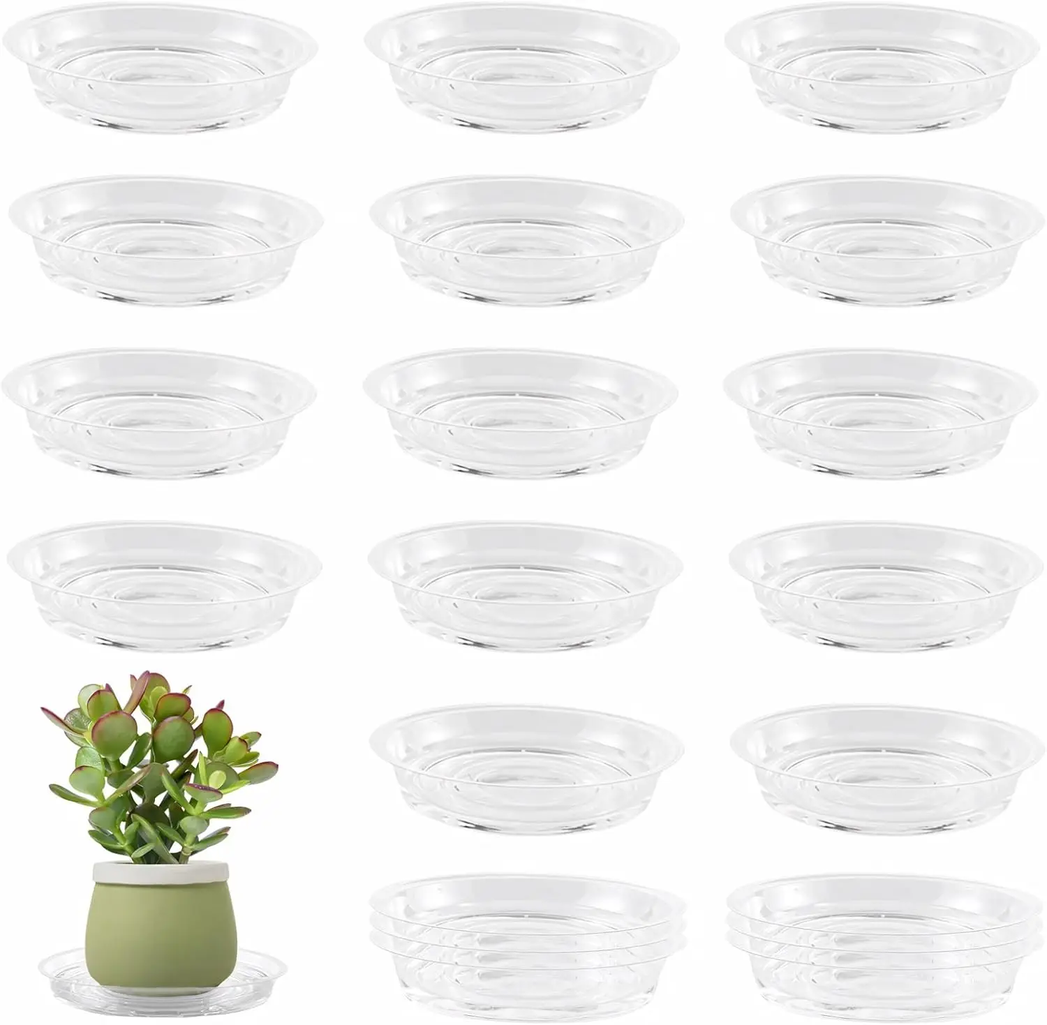 20 Pack 6 Inch Plant Saucers Clear Plastic Plant Saucer Drip Trays Small Plant Plate Dish for Indoor Flower Pots and Planters, B
20 Pack 6 Inch Plant Saucers Clear Plastic Plant Saucer Drip Trays Small Plant Plate Dish for Indoor Flower Pots and Planters, B
