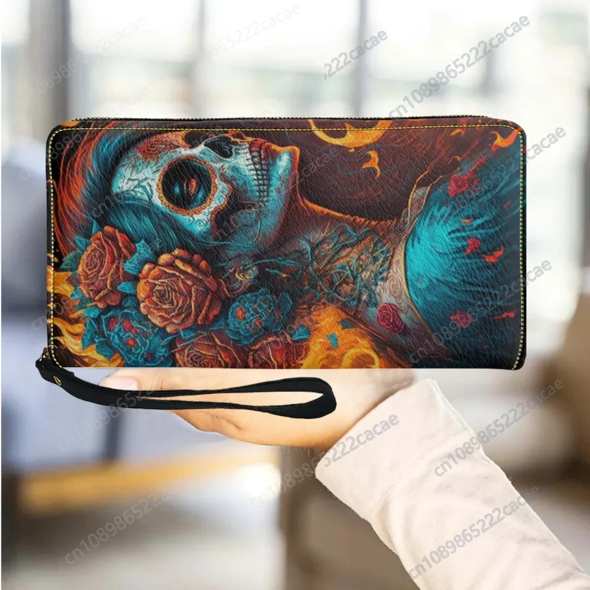 Goth Girl Sugar Skull Design Zipper Wallet Women Long Shoulder Strap Casual Coin Purse Card Holder PU Leather Wallet Clutch New
Goth Girl Sugar Skull Design Zipper Wallet Women Long Shoulder Strap Casual Coin Purse Card Holder PU Leather Wallet Clutch New