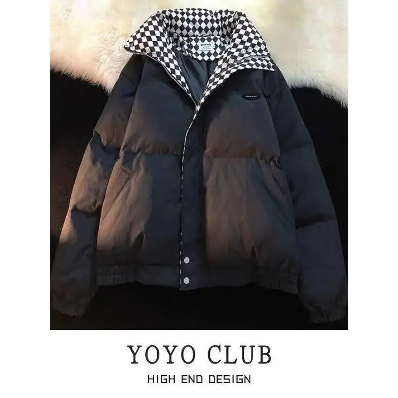 Thiened Retro Hong Kong Sle Chboard Pattern Women's Cotton Jaet Bread Clothes Harajuku Trendy Long Sve Zipper Coat
Thiened Retro Hong Kong Sle Chboard Pattern Women's Cotton Jaet Bread Clothes Harajuku Trendy Long Sve Zipper Coat