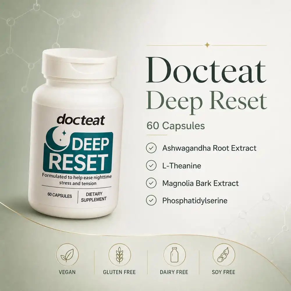 Docteat Night Sleep Capsules 60 Count with Ashwagandha Root, L-Theanine, Magnolia Bark, Phosphatidylserine for Calm Balance
Docteat Night Sleep Capsules 60 Count with Ashwagandha Root, L-Theanine, Magnolia Bark, Phosphatidylserine for Calm Balance