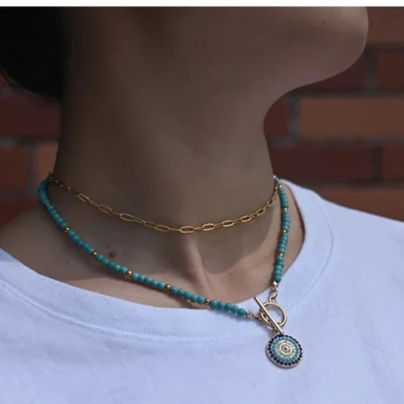 4mm Colorful Stone Choker Necklace for Women Round Evil Eye Charm Pendant Devil Eye Pendant Fashion Party Jewelry Accessories
4mm Colorful Stone Choker Necklace for Women Round Evil Eye Charm Pendant Devil Eye Pendant Fashion Party Jewelry Accessories