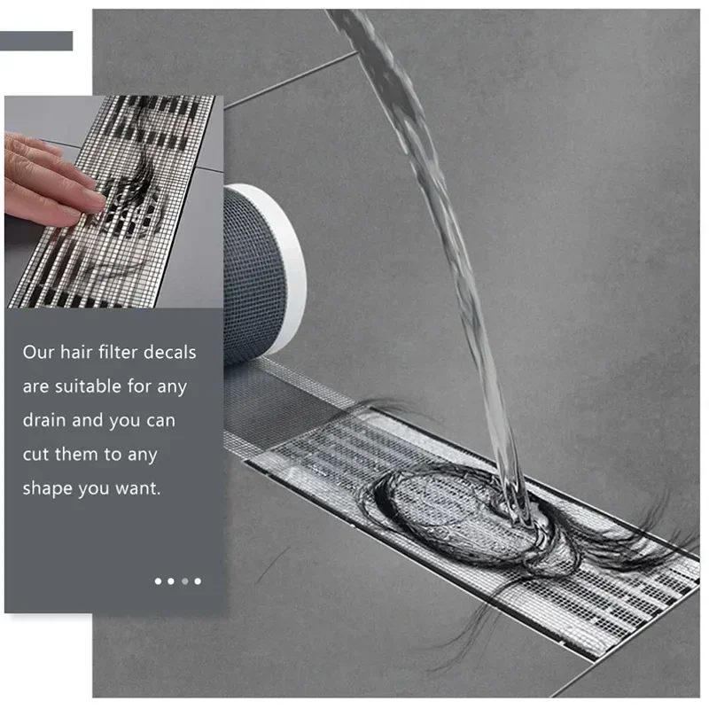 10m Cutable Shower Drain Hair Catcher Self-Adhesive Floor Drain Stickers Disposable Mesh Sink Strainer Filter for Bathroom
10m Cutable Shower Drain Hair Catcher Self-Adhesive Floor Drain Stickers Disposable Mesh Sink Strainer Filter for Bathroom