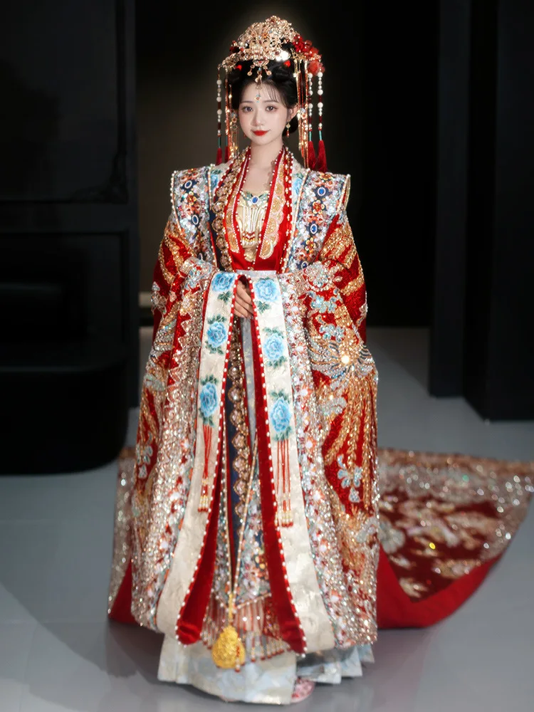 S3991L Heavy-duty Exquisite Song Dynasty Hanfu Wedding Attire For Bride And Groom Traditional Chinese Wedding Dress
S3991L Heavy-duty Exquisite Song Dynasty Hanfu Wedding Attire For Bride And Groom Traditional Chinese Wedding Dress