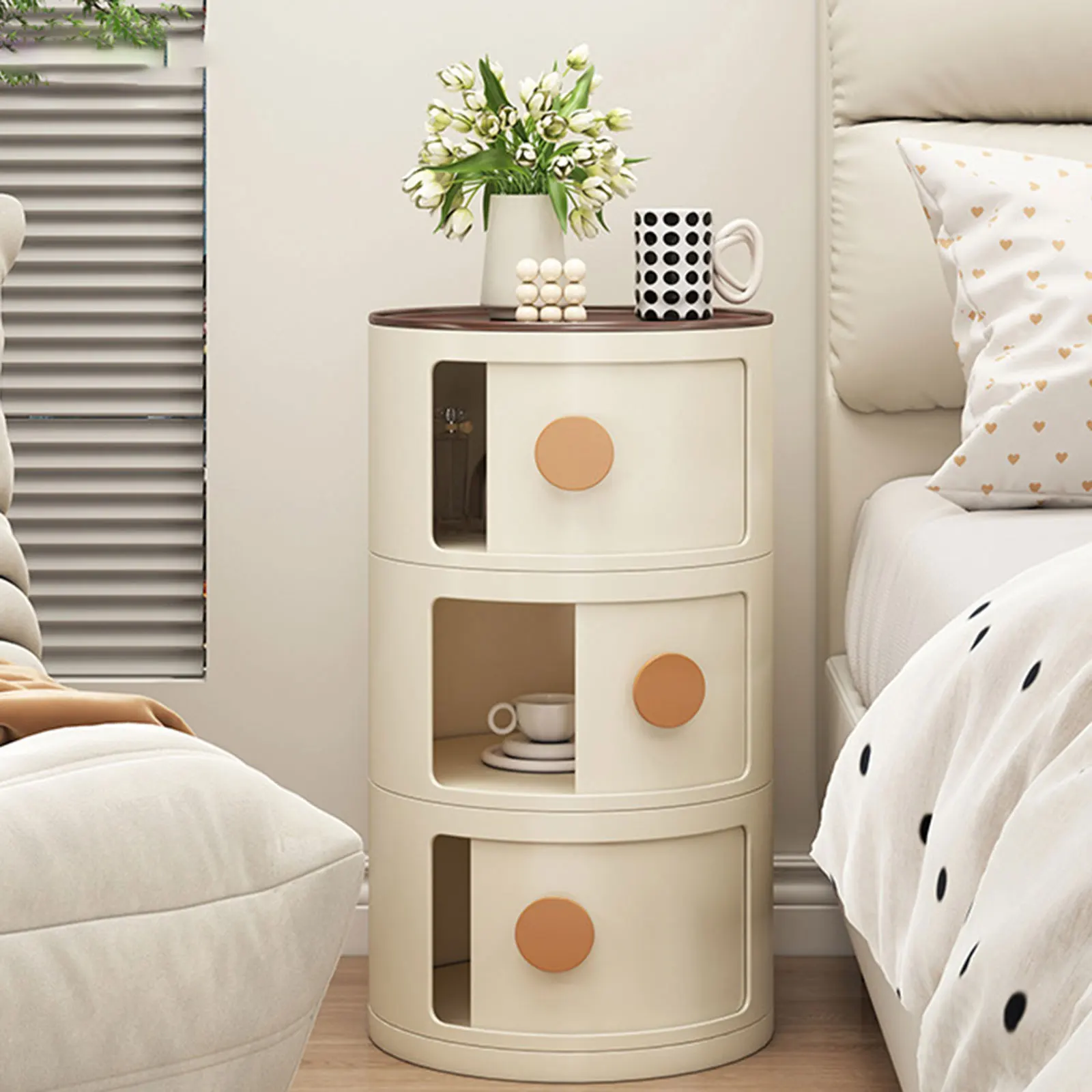 Round Bedside Table Clip Storage Cabinet Substitute Home Bedroom Small Creative Removable Storage Cabinet Rack Multi-Layer Stora
Round Bedside Table Clip Storage Cabinet Substitute Home Bedroom Small Creative Removable Storage Cabinet Rack Multi-Layer Stora