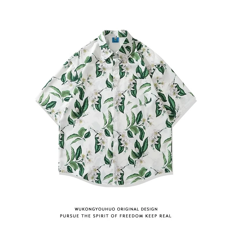 Large Size Cuban Collar Floral Print Short Sleeve Men's Shirt Summer New Style Couple's Outerwear Casual Loose Fit Shirt
Large Size Cuban Collar Floral Print Short Sleeve Men's Shirt Summer New Style Couple's Outerwear Casual Loose Fit Shirt