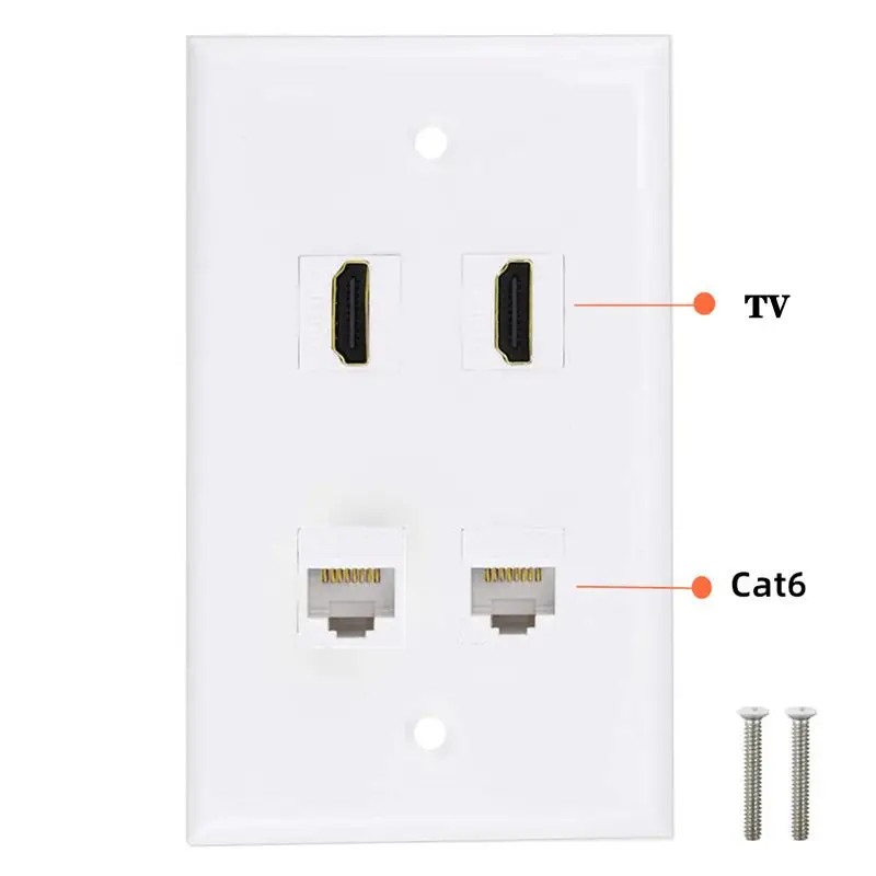 2-портовая HDMI-совместимая сетевая розетка высокой четкости Cat6, беспаечная розетка, двухпортовая мультимедийная информационная панель, настенная вилка
2-портовая HDMI-совместимая сетевая розетка высокой четкости Cat6, беспаечная розетка, двухпортовая мультимедийная информационная панель, настенная вилка