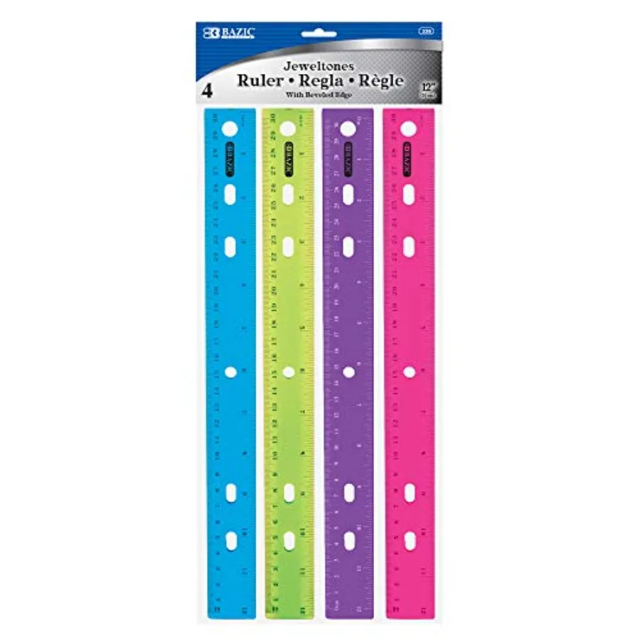 Jeweltone Plastic Ruler 12-Inch 30-Centimeters Dual Inches Centimeters Scale Set of 4 Metric Measuring Rulers for Classroom Off
Jeweltone Plastic Ruler 12-Inch 30-Centimeters Dual Inches Centimeters Scale Set of 4 Metric Measuring Rulers for Classroom Off