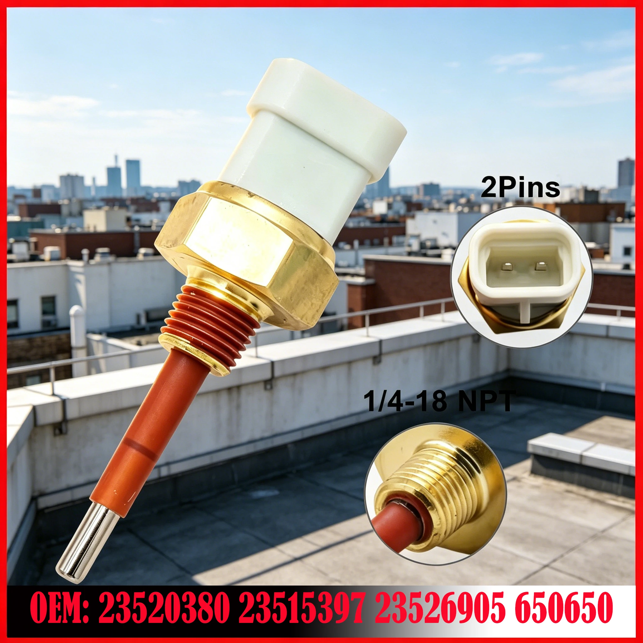 Coolant Temperature Temp Lvl Level Sensor 23520380 23515397 23526905 650650 2 Pins 1/4" NPT for Detroit Diesel Series 50 60 92
Coolant Temperature Temp Lvl Level Sensor 23520380 23515397 23526905 650650 2 Pins 1/4" NPT for Detroit Diesel Series 50 60 92