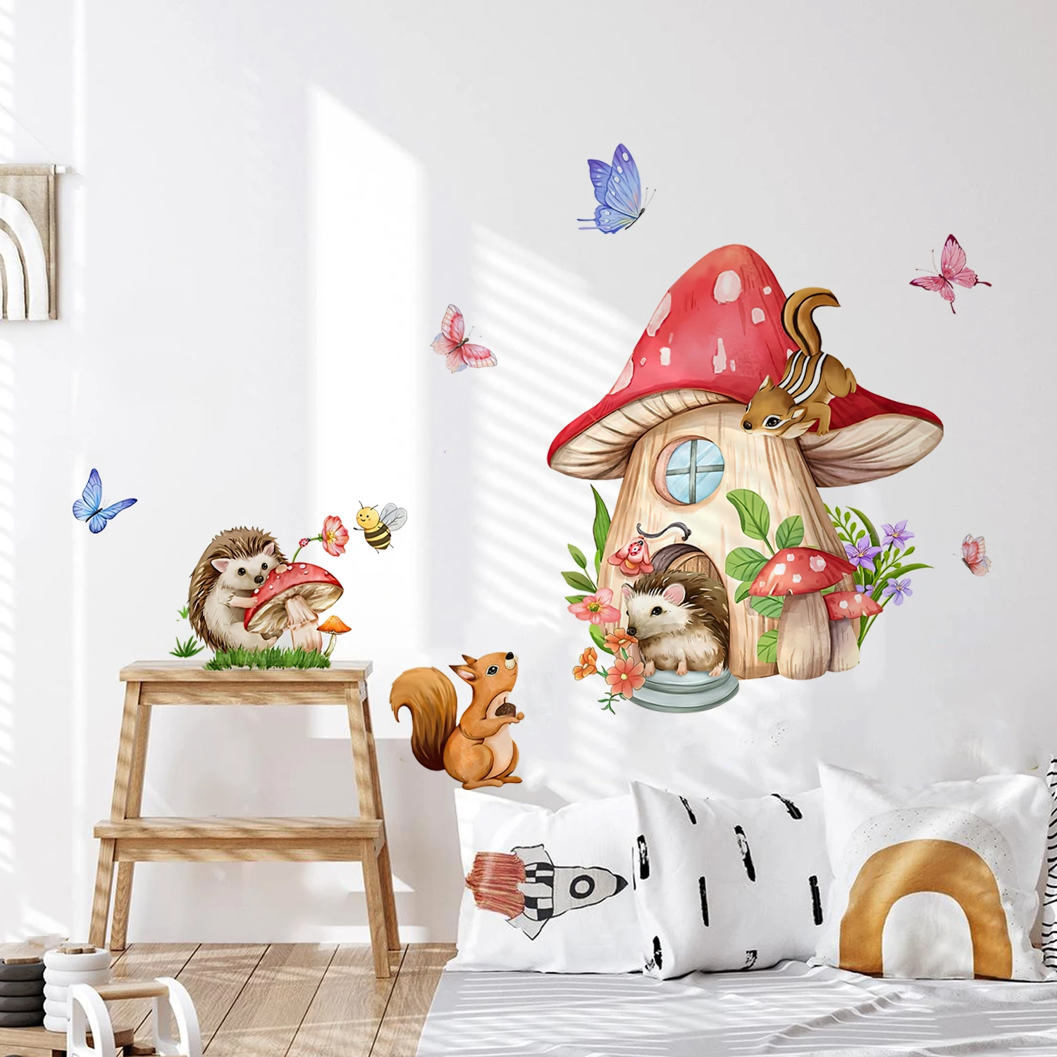 Cartoon Butterfly Mushroom Pattern Watercolor Wall Sticker Decal Child Room Bedroom Entryway Living Room Porch Home Decor
Cartoon Butterfly Mushroom Pattern Watercolor Wall Sticker Decal Child Room Bedroom Entryway Living Room Porch Home Decor