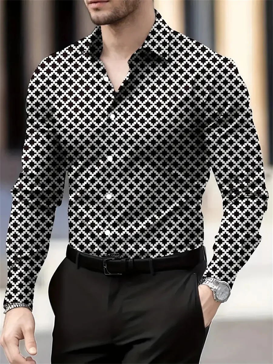 14 colors men's long sleeve high-definition geometric plaid pattern shirt casual party business breathable lapel men's tops
14 colors men's long sleeve high-definition geometric plaid pattern shirt casual party business breathable lapel men's tops