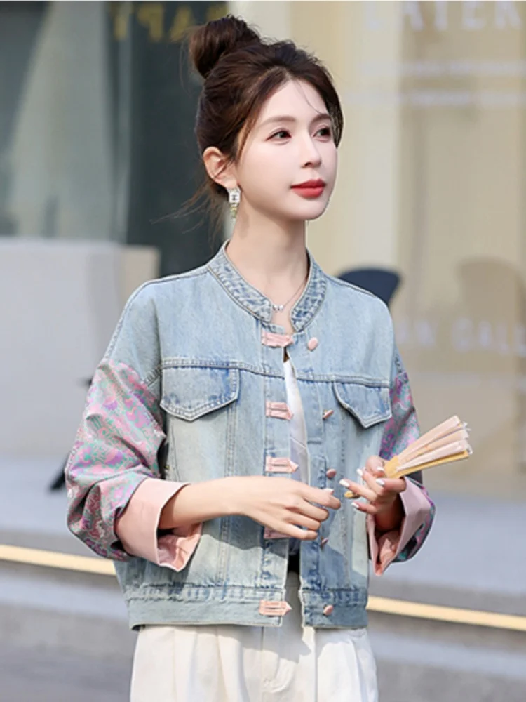 Новый китайский джинсовый джинсовый джинсовый топ, женский атласный лоскутный топ, весенний новый цветной джинсовый тюнер с круглым застежкой на пуговицы
Новый китайский джинсовый джинсовый джинсовый топ, женский атласный лоскутный топ, весенний новый цветной джинсовый тюнер с круглым застежкой на пуговицы