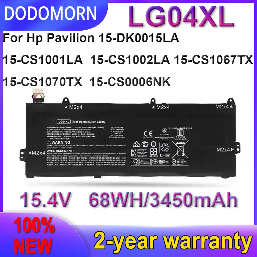 Новый аккумулятор DODOMORN LG04XL для HP Pavilion 15-DK0015LA 15-CS1001LA 15-CS1002LA 15-CS1067TX CS1070TX L32654-005
Новый аккумулятор DODOMORN LG04XL для HP Pavilion 15-DK0015LA 15-CS1001LA 15-CS1002LA 15-CS1067TX CS1070TX L32654-005