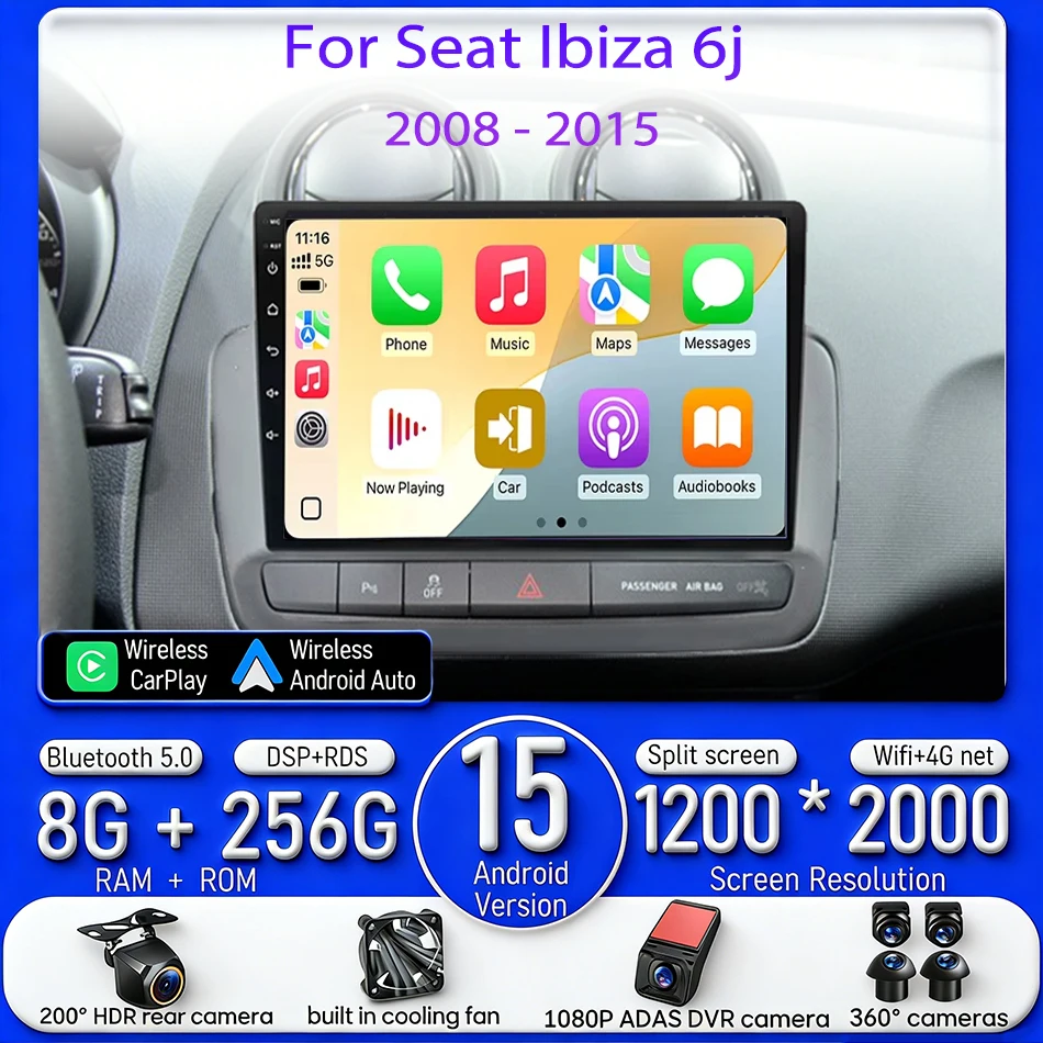 For Seat Ibiza 6j 2008 - 2015 Car Intelligent Multimedia Player Video Player Navigation Wireless CarPlay GPS Android Radio Wifi
For Seat Ibiza 6j 2008 - 2015 Car Intelligent Multimedia Player Video Player Navigation Wireless CarPlay GPS Android Radio Wifi