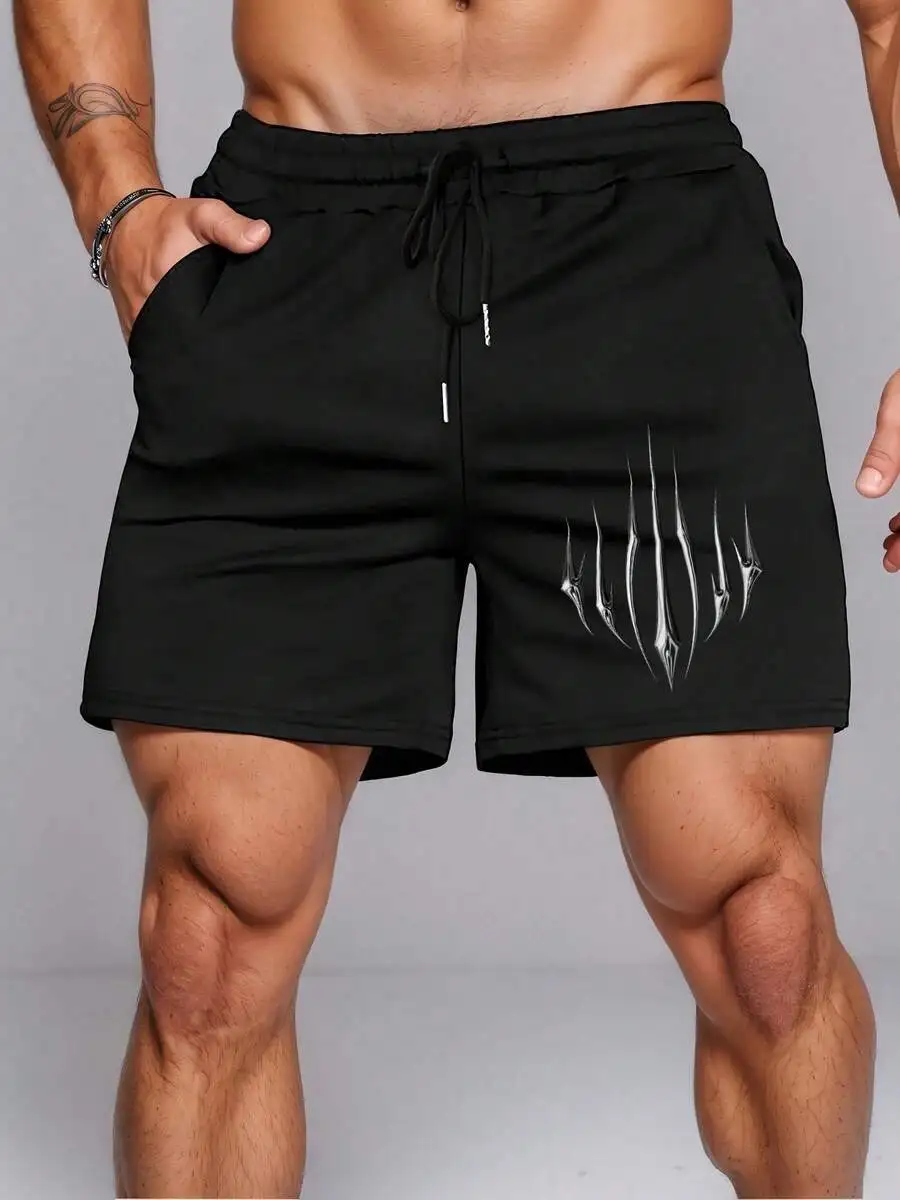 Mens Black Printed Casual Shorts With Drawstring Waist
Mens Black Printed Casual Shorts With Drawstring Waist