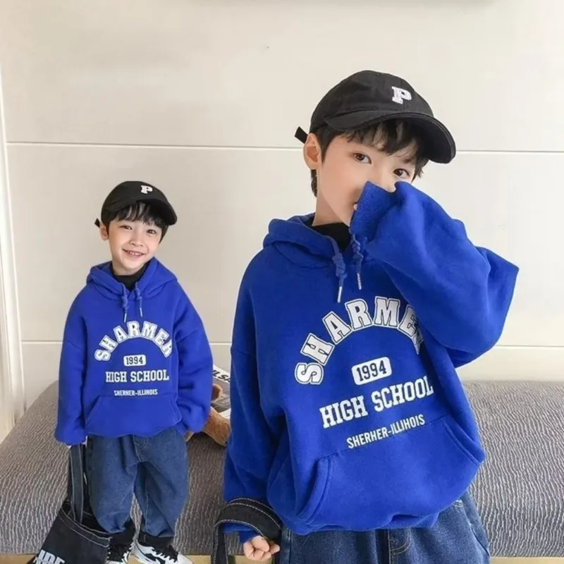 Blue Boys' Spring and Autumn New Season New Children's Sweater Baby Loose Casual Versatile Top Hooded Youth Popular Clothing
Blue Boys' Spring and Autumn New Season New Children's Sweater Baby Loose Casual Versatile Top Hooded Youth Popular Clothing