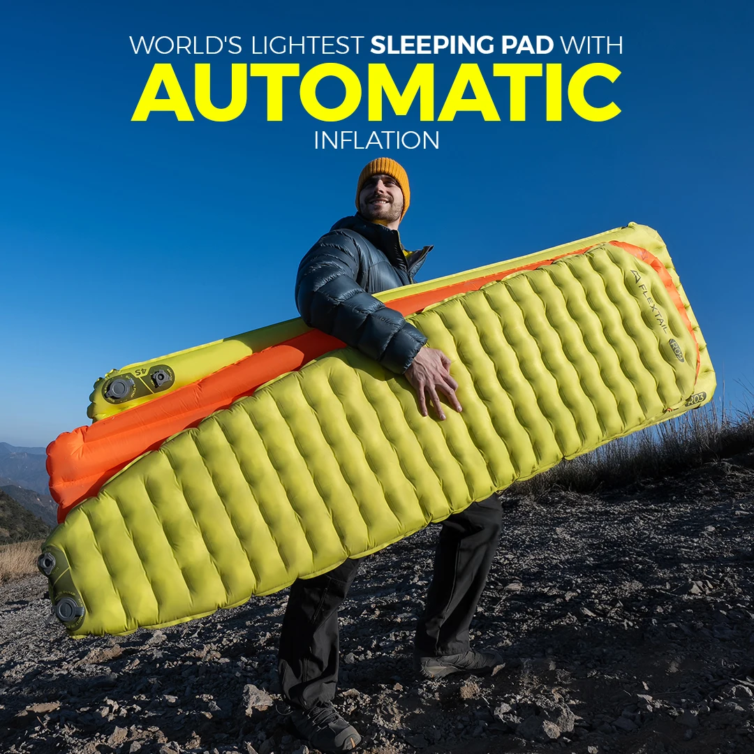 FLEXTAIL TINY SLEEPING PAD - Insulated Sleeping Pad with Built-in Pump, Automatic Inflation/Deflation, Lightweight Design
FLEXTAIL TINY SLEEPING PAD - Insulated Sleeping Pad with Built-in Pump, Automatic Inflation/Deflation, Lightweight Design