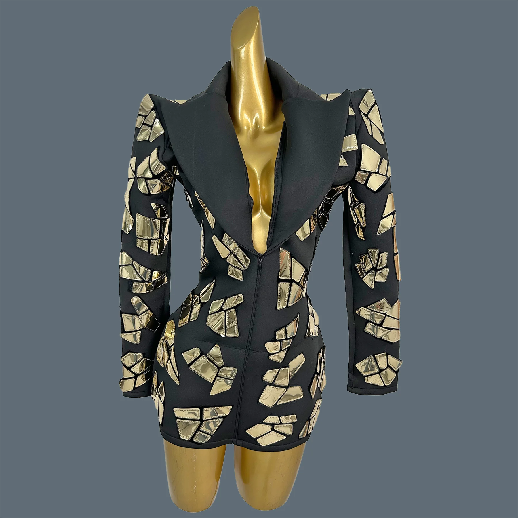 Sequins Low-cut for Women Suit Mini Dress Night Club Super Short Dress Birthday Party Dress Sexy Set Black Suit Outfit Xizhuang
Sequins Low-cut for Women Suit Mini Dress Night Club Super Short Dress Birthday Party Dress Sexy Set Black Suit Outfit Xizhuang