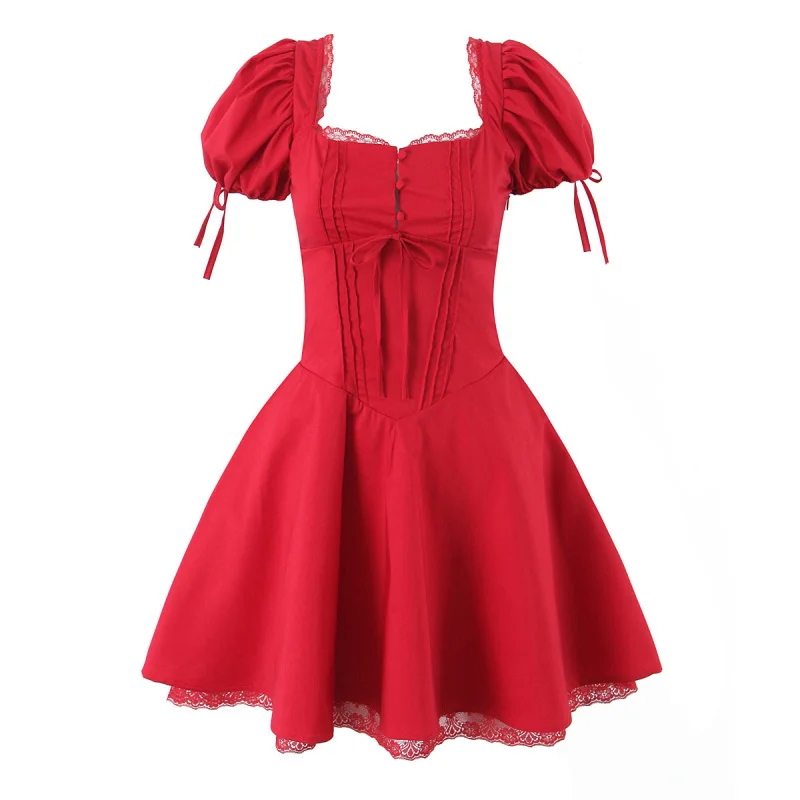 2025new summer cute style fashion slimming square neck lace trim waist short dress
2025new summer cute style fashion slimming square neck lace trim waist short dress