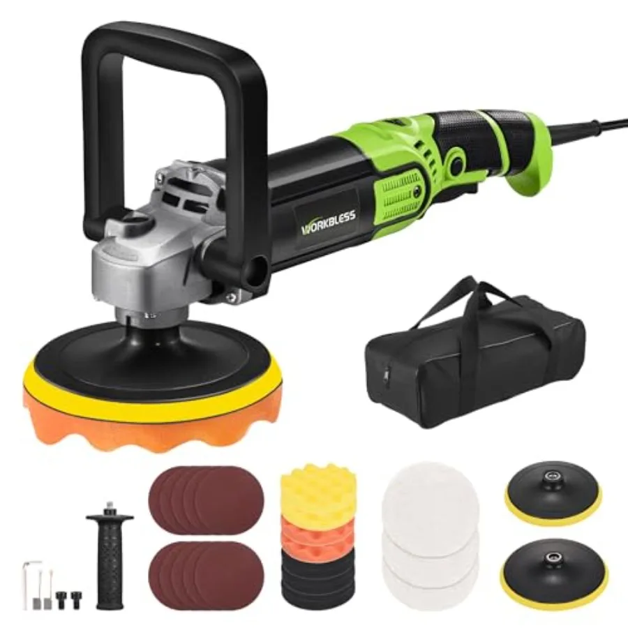 Buffer Polisher 1600W 6"/7" Rotary Car Polisher with 7-Speed 1600-3500 RPM Car Buffers and Polishers Kit for Cars Boats Floors
Buffer Polisher 1600W 6"/7" Rotary Car Polisher with 7-Speed 1600-3500 RPM Car Buffers and Polishers Kit for Cars Boats Floors