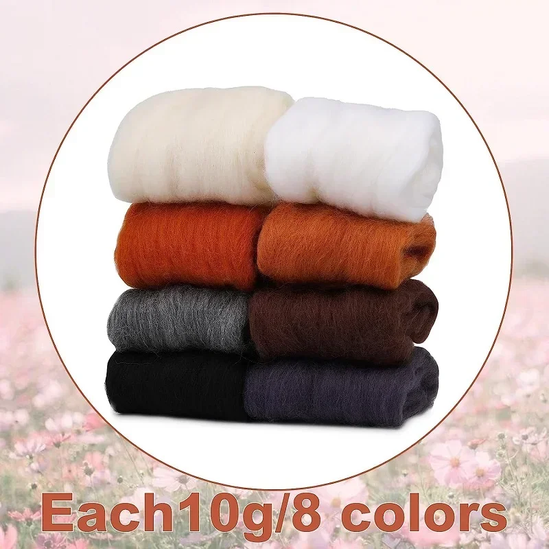 LMDZ 10g 8Color Needle Felting Wool Bulk Nature Wool Roving Yarn Hand Spinning Wool for DIY Craft Materials and Craftsmen
LMDZ 10g 8Color Needle Felting Wool Bulk Nature Wool Roving Yarn Hand Spinning Wool for DIY Craft Materials and Craftsmen